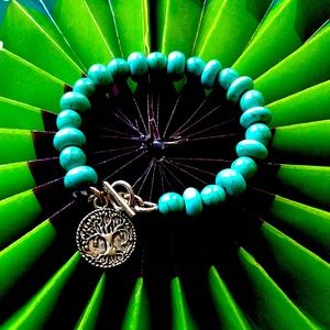 Turquoise tree of life bracelet